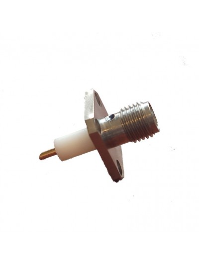 SMA Panel Mount Straight Female Receptacle Post Contact 4 Hole Flange